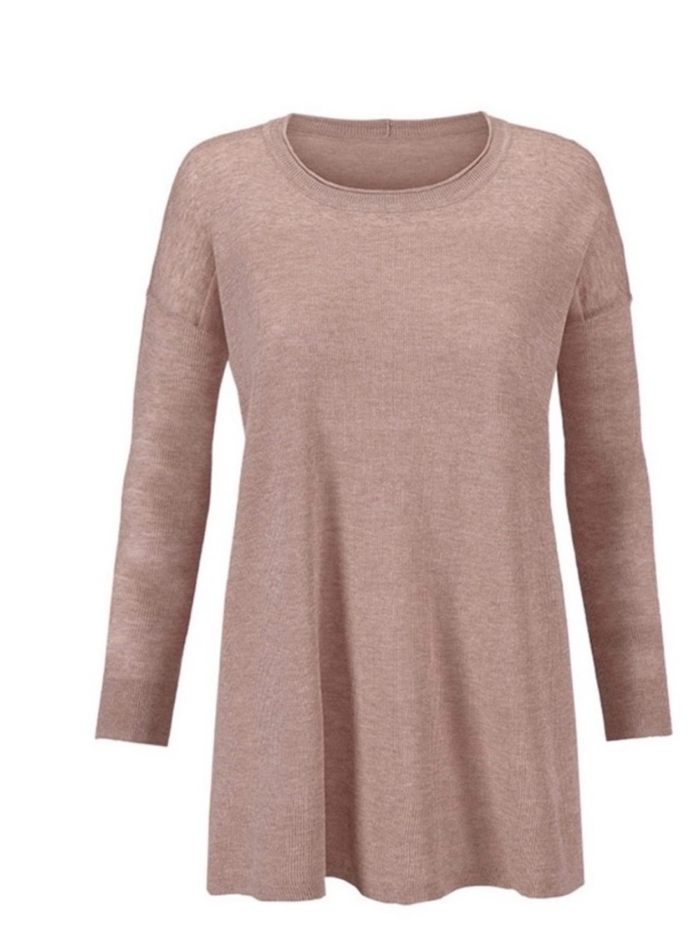 CAbi Lightweight Crewneck Tunic Sweater in Dusty Rose Size M